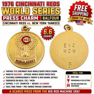 Rare 1976 Cincinnati Reds World Series Press Pendant - New York Yankees BALFOUR